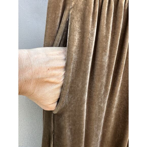 Zadig & Voltaire Joslin Velvet Midi Skirt Brown Green High Low Lace Trim Sz 36/S - Picture 12 of 16